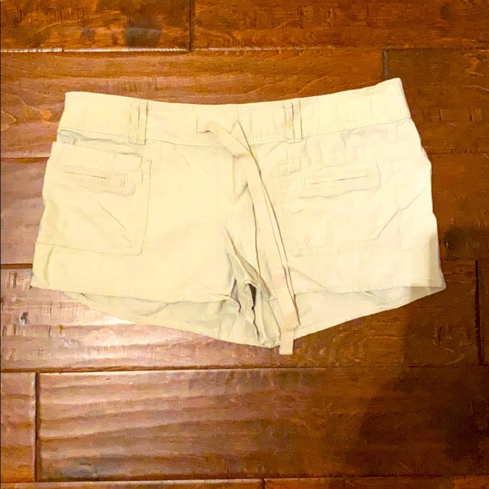 Khaki drawstring shorts